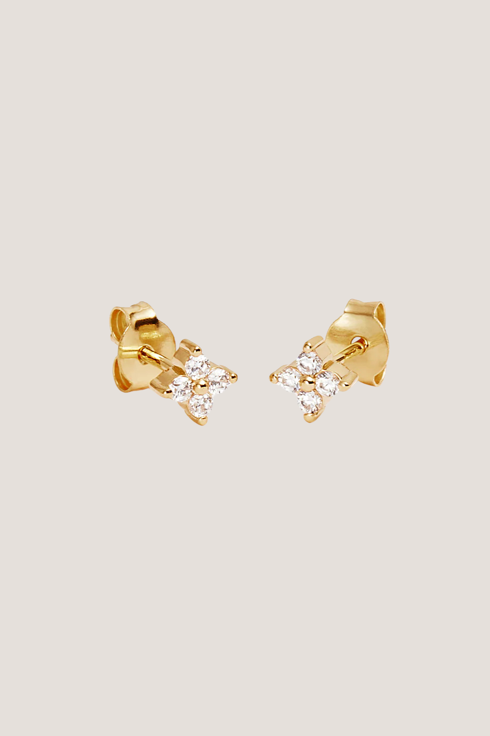 18k Gold Vermeil Crystal Bloom Stud Earrings