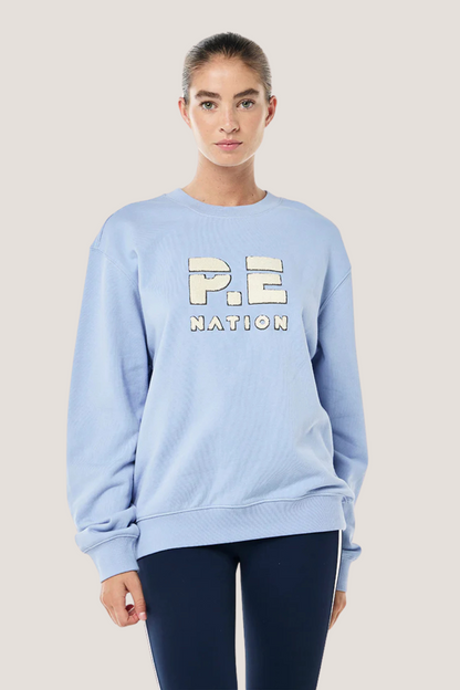 Heads Up Boucle Sweat | Dusty Blue