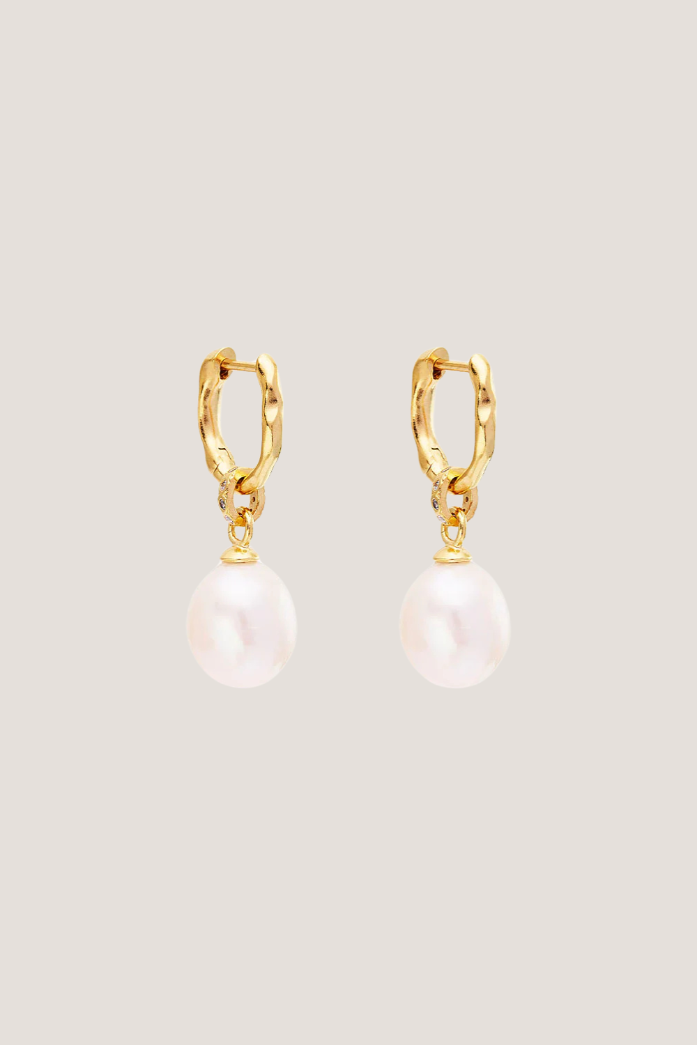 18k Gold Vermeil Embrace Stillness Pearl Hoops