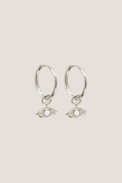 Sterling Silver I am Protected Hoops