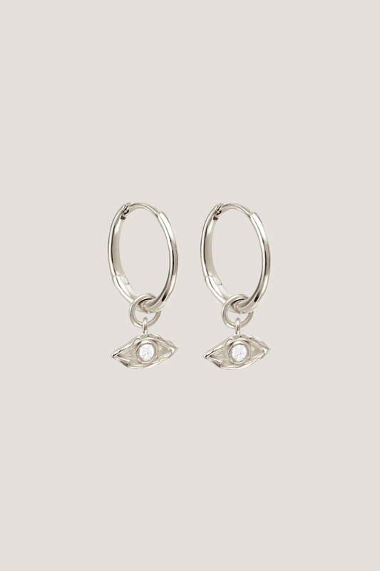 Sterling Silver I am Protected Hoops