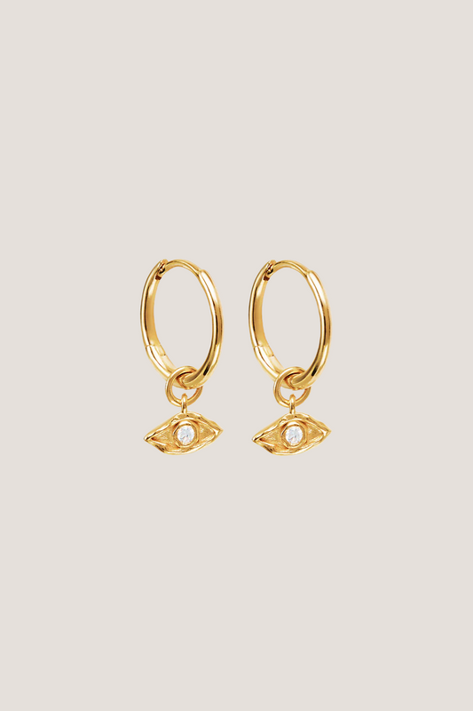 18k Gold Vermeil I am Protected Hoops
