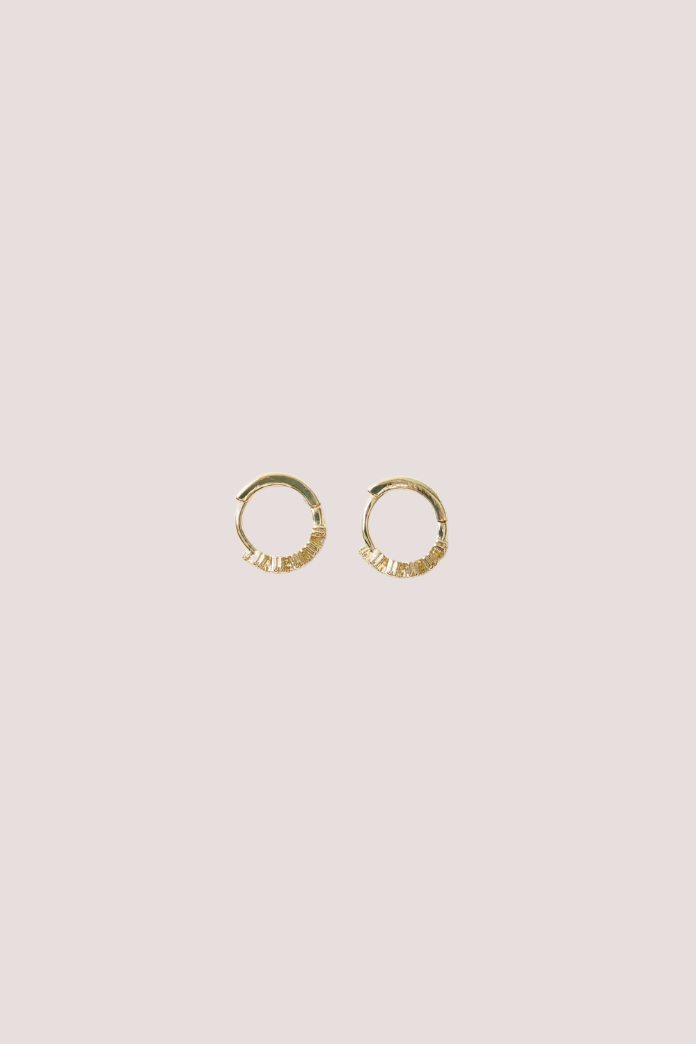 Zig Zag Sparkle Gold Huggie