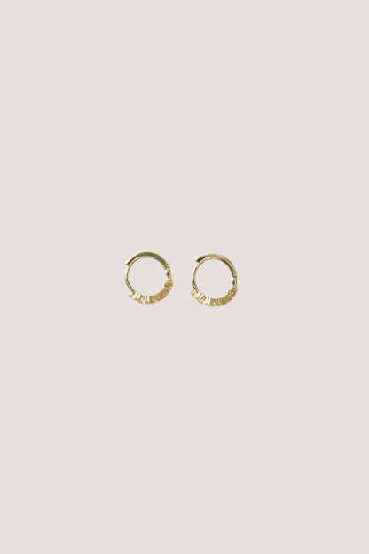 Zig Zag Sparkle Gold Huggie