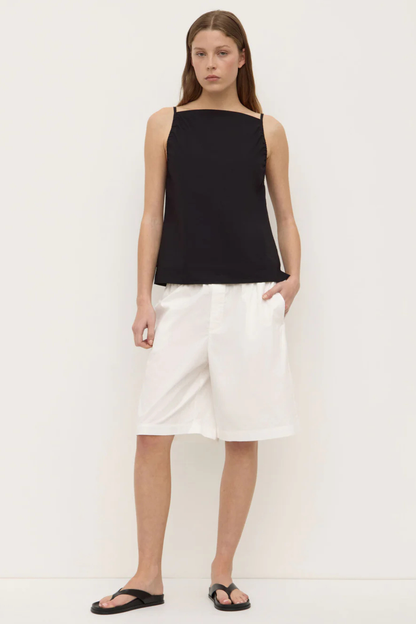 Riley Poplin Short | White