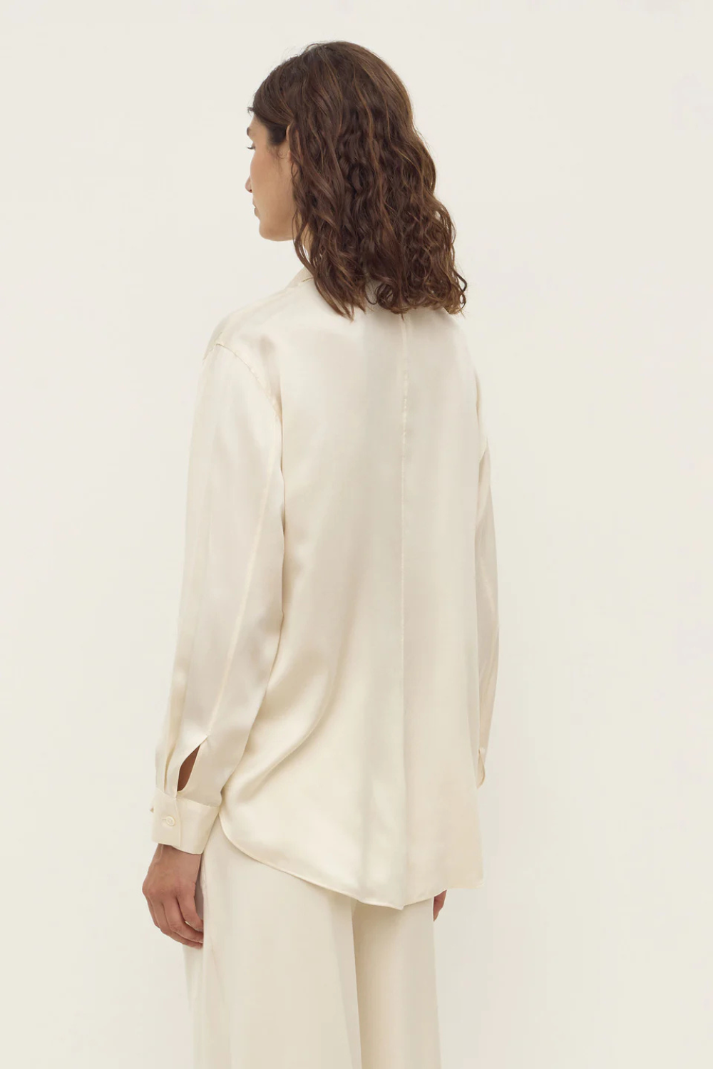 Pippa Silk Long Sleeve Shirt | Cream