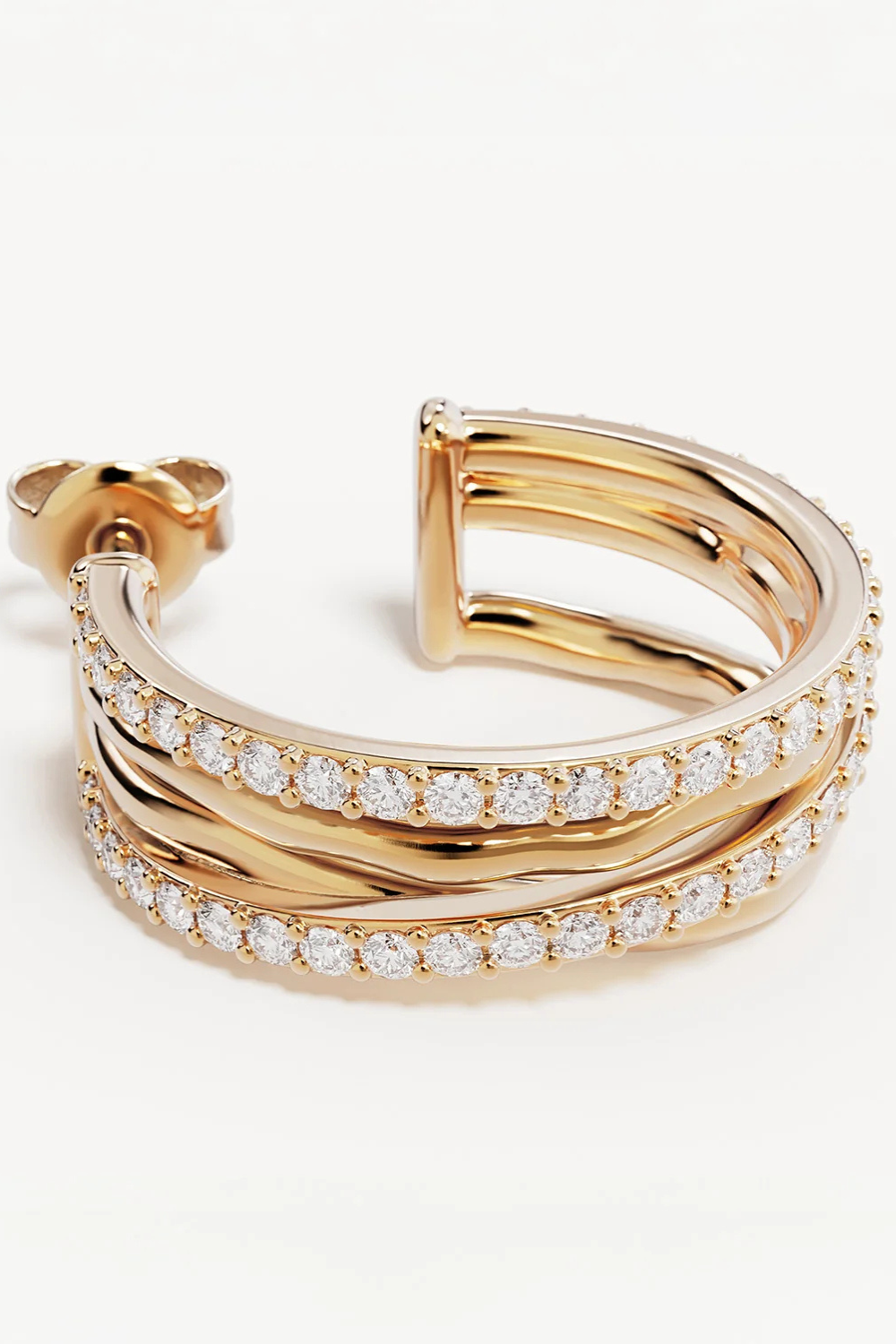 18k Gold Plated Entwined Hearts Large Hoops
