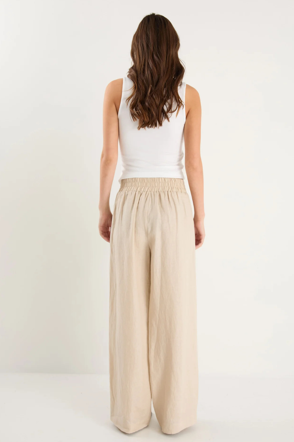Guardian Stone Linen Pull On Wide Leg Pants