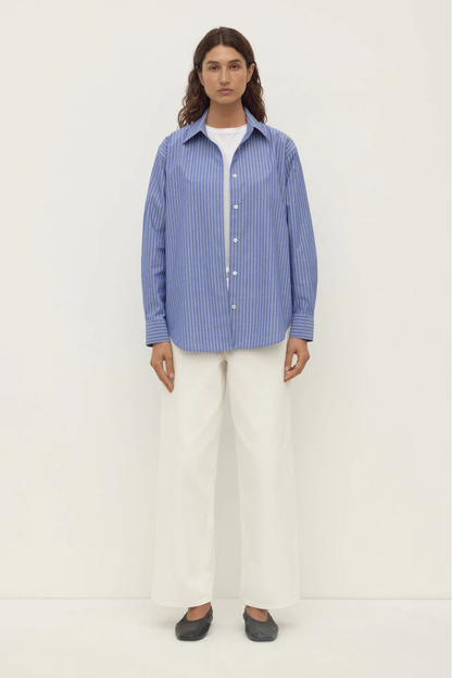 Anais Stripe Long Sleeve Shirt | Blue/White Stripe