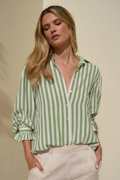 Connection Moss Stripe Drop Shoulder LS Shirt