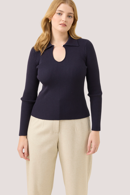 Nell Knit Top | Navy