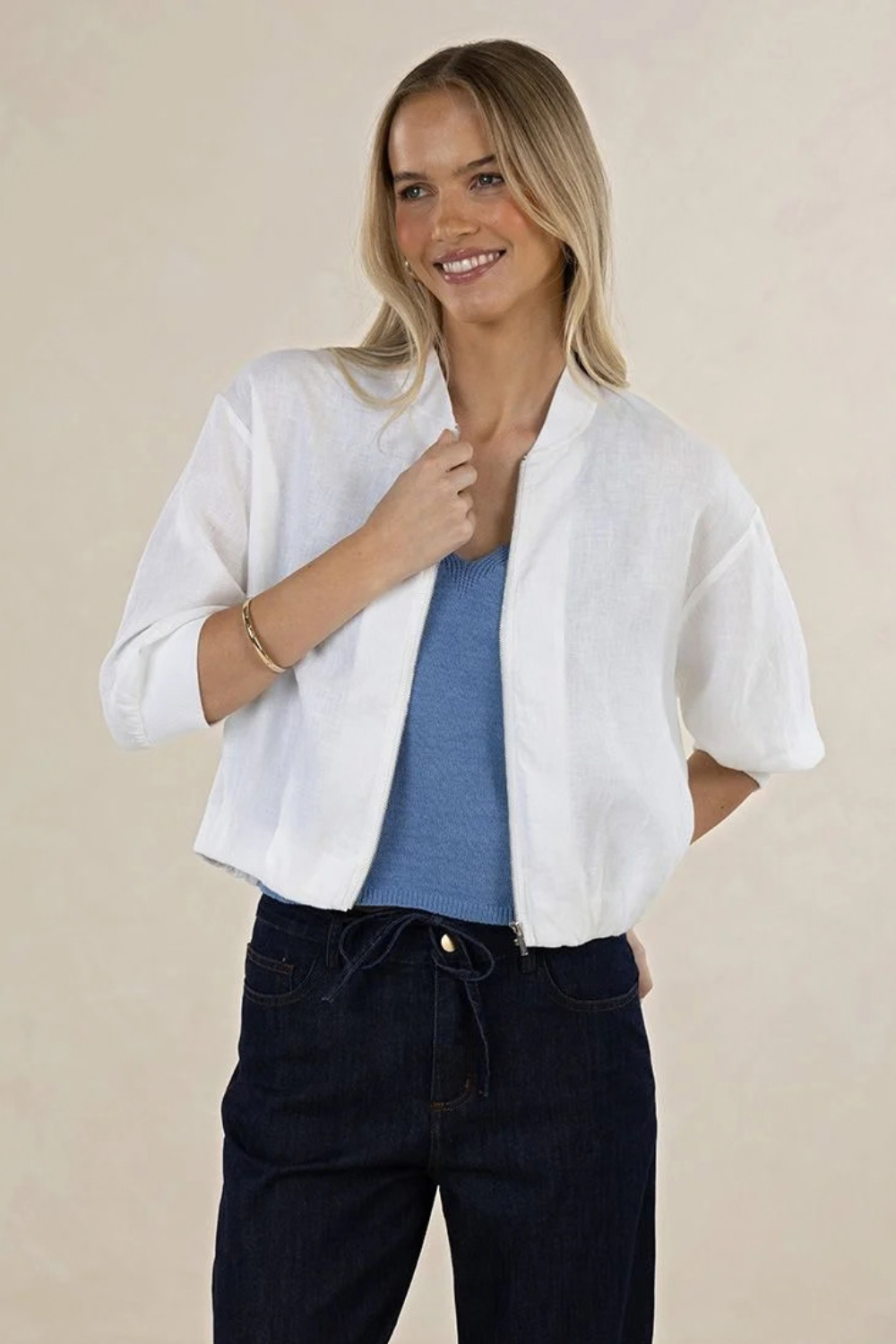 Arden Bomber Jacket | White
