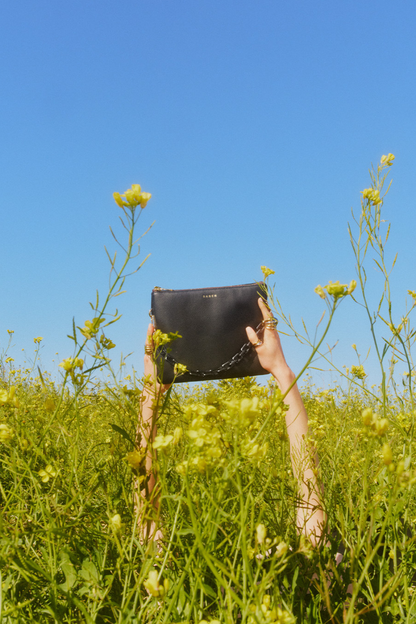 Matilda Crossbody | Black + Tonal Chain