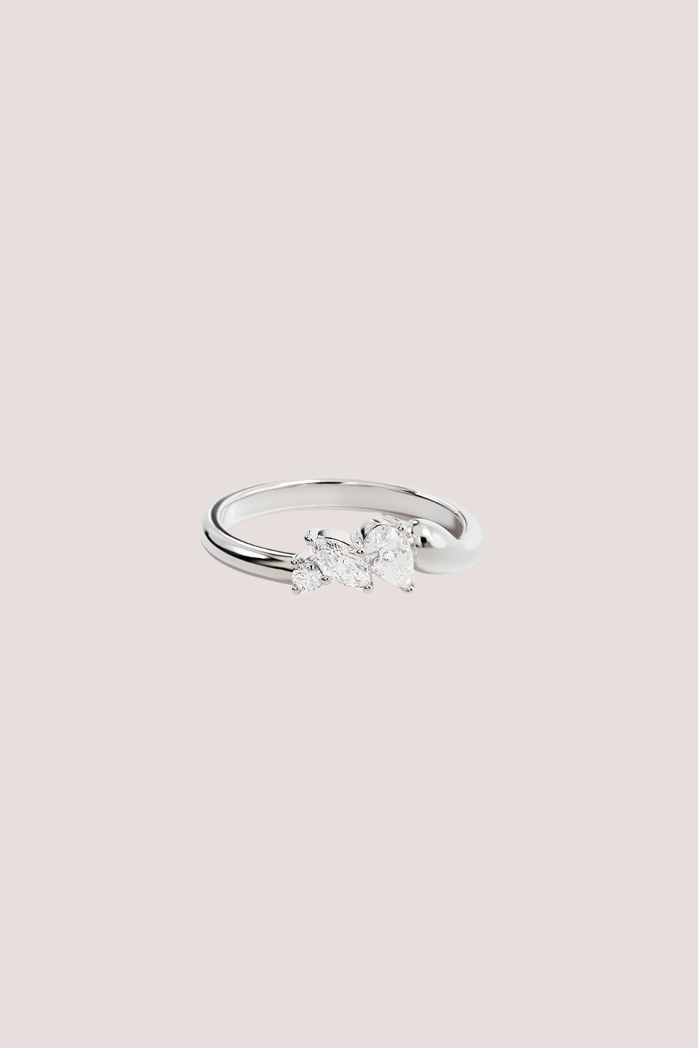 Sterling Silver Crystal Wings Ring