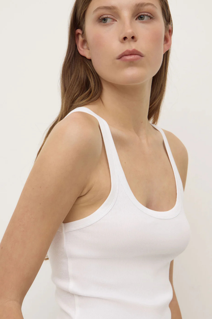 Charlie Rib Tank | White