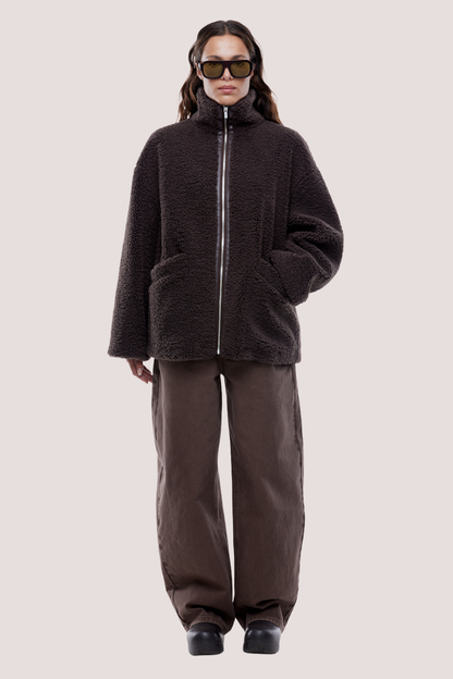 Jayla Teddy Jacket | Espresso