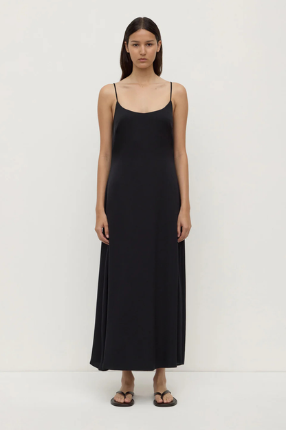 Amaris Silk Maxi Dress | Black