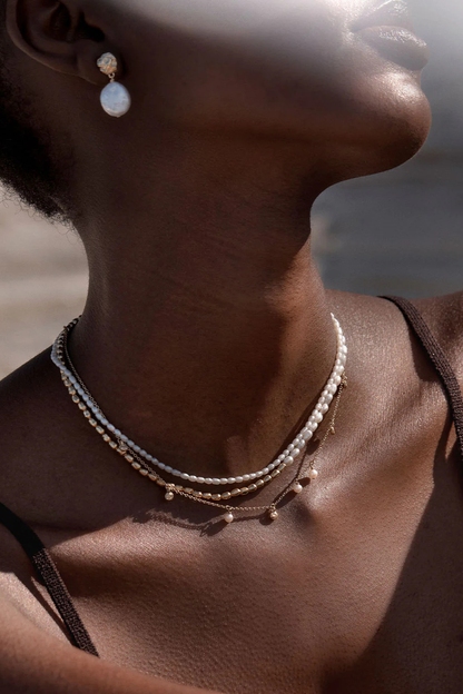 18k Gold Vermeil Endless Grace Pearl Drop Earrings