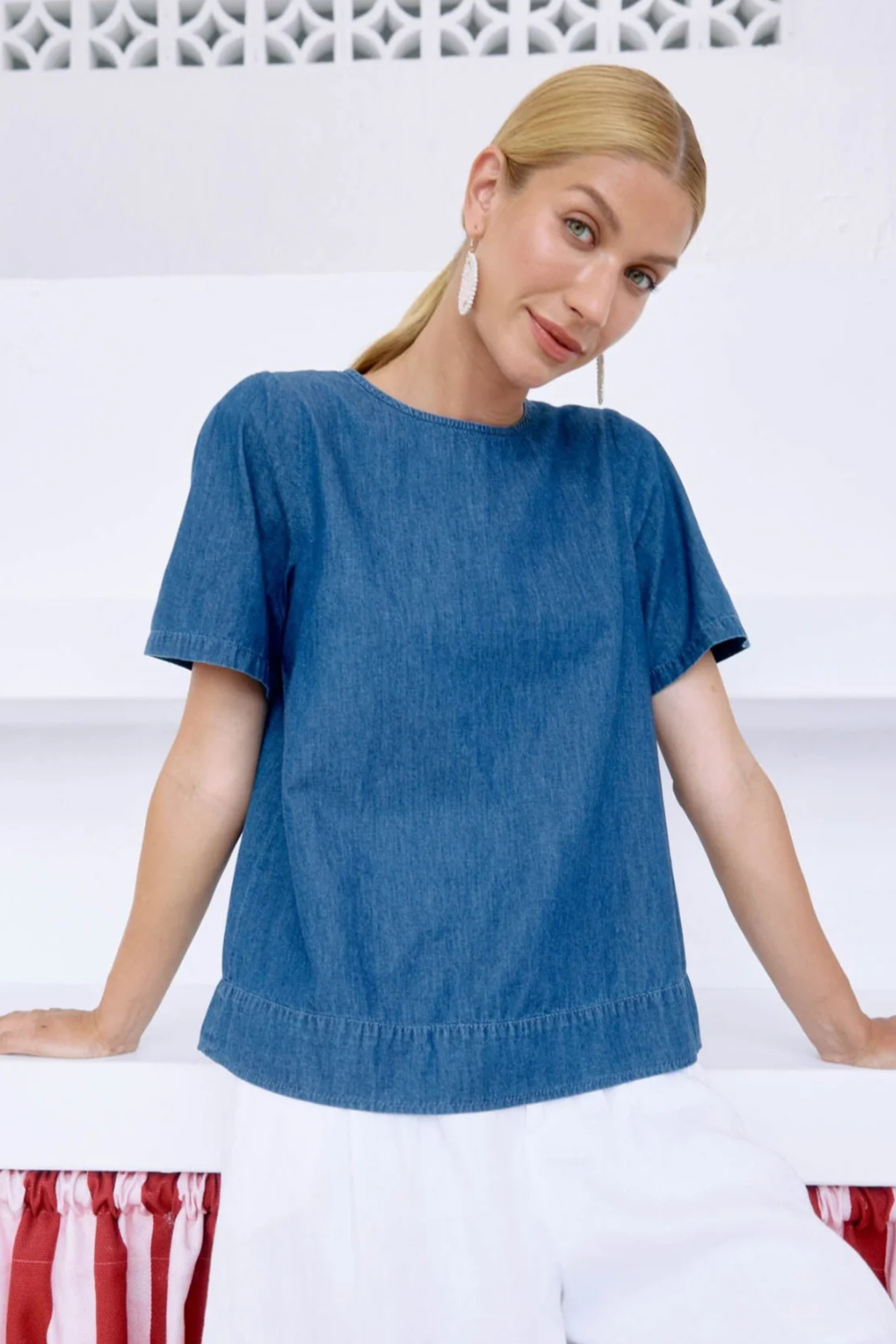 Melenia Denim Top | Indigo