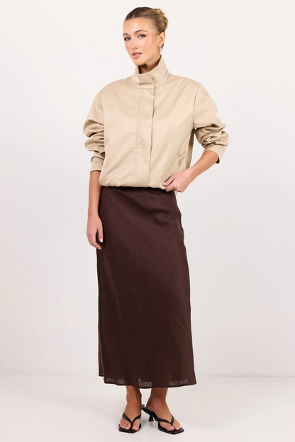 Landscape Taupe Funnel Neck Track Jacket