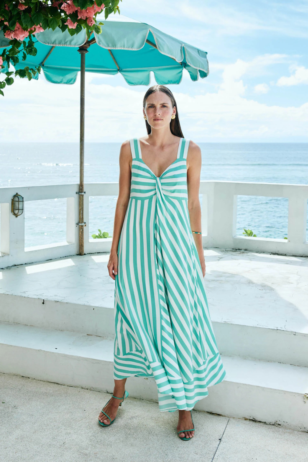 Treville Stripe Tank Maxi Dress | Aqua