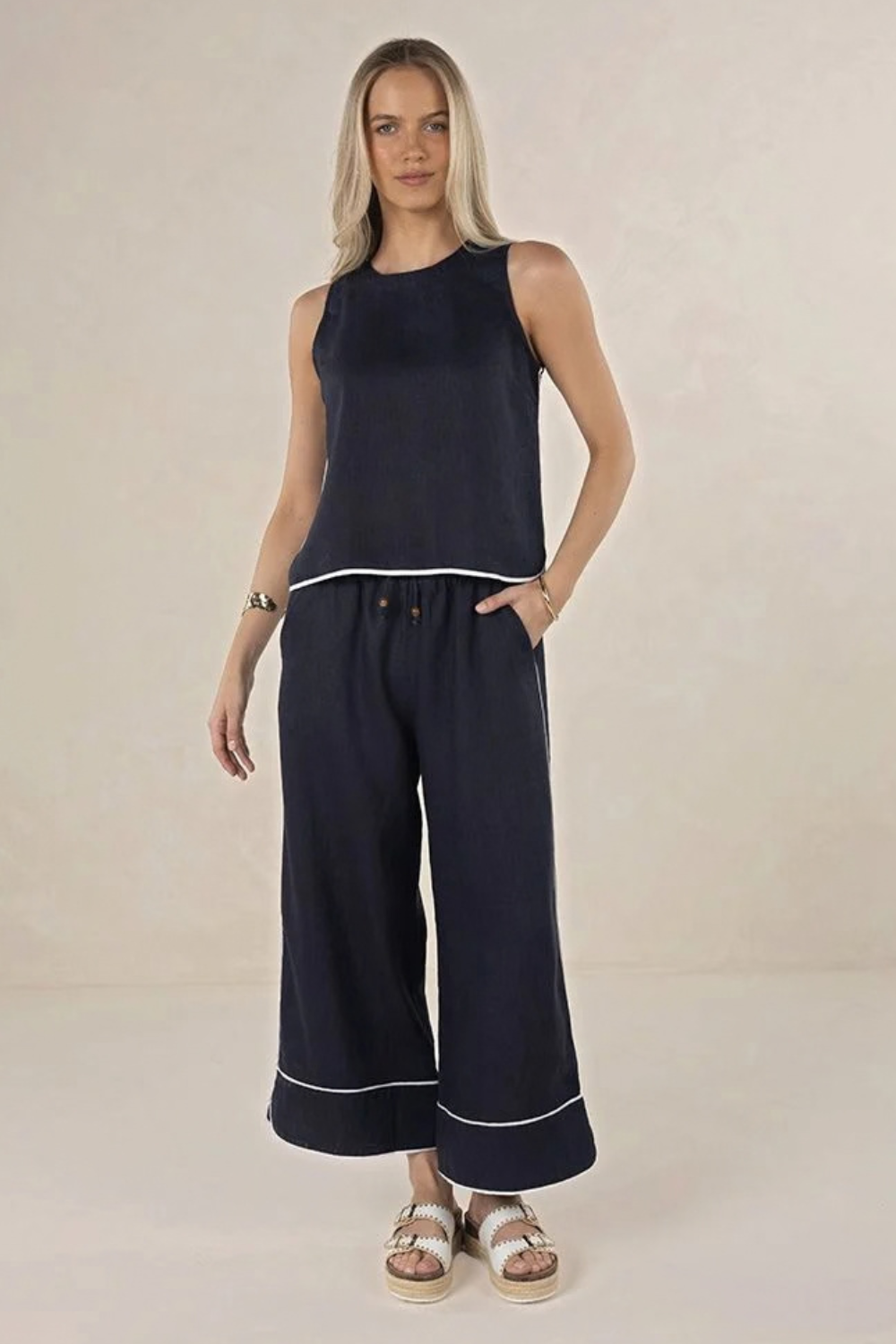 Lugano Pant | Navy/White