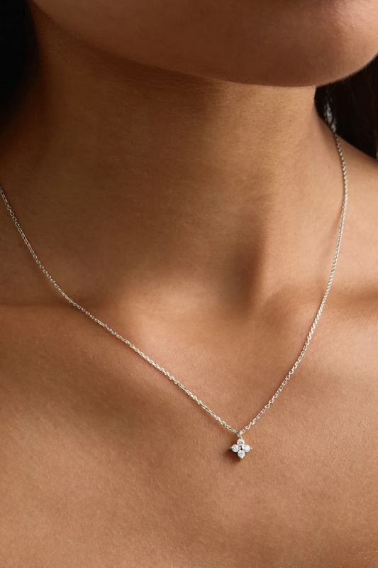 Sterling Silver Crystal Bloom Necklace