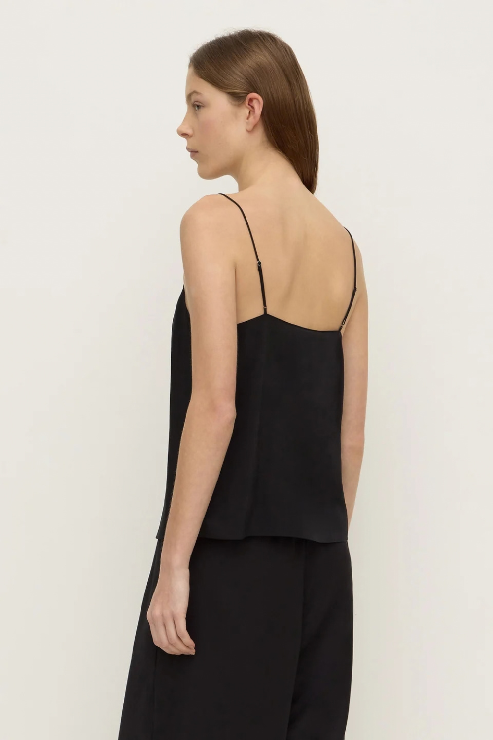 Aime Silk Tank | Black
