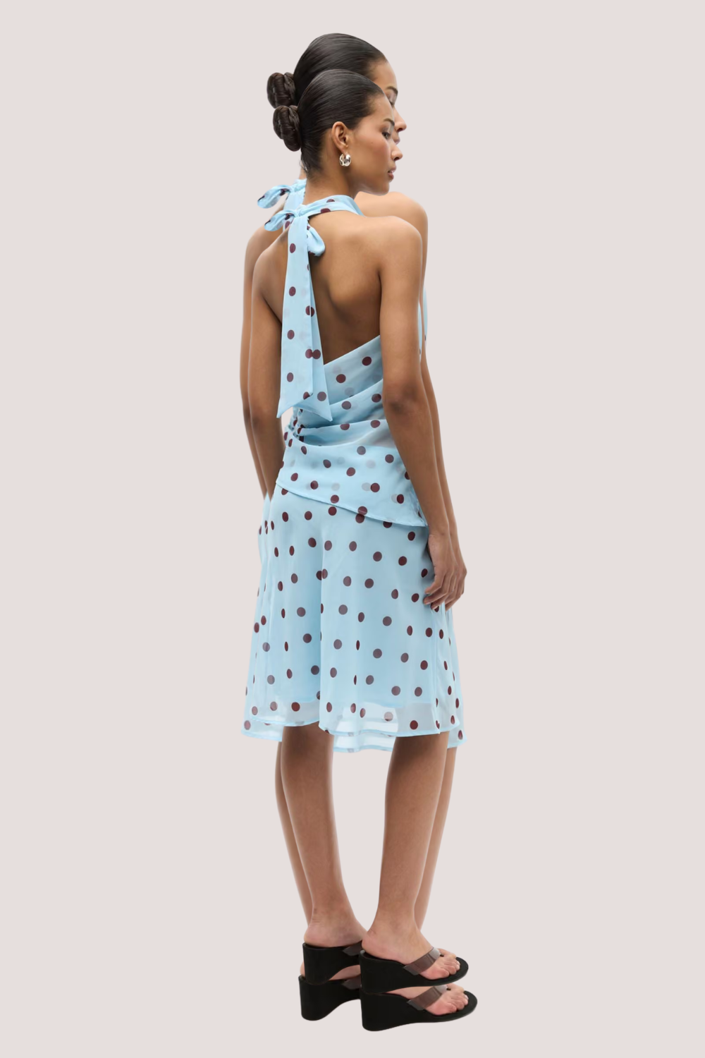 Enyarsi Skirt AOP | Blue Maroon Polka Dot