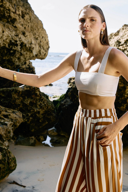 Treville Stripe Pant | Caramel