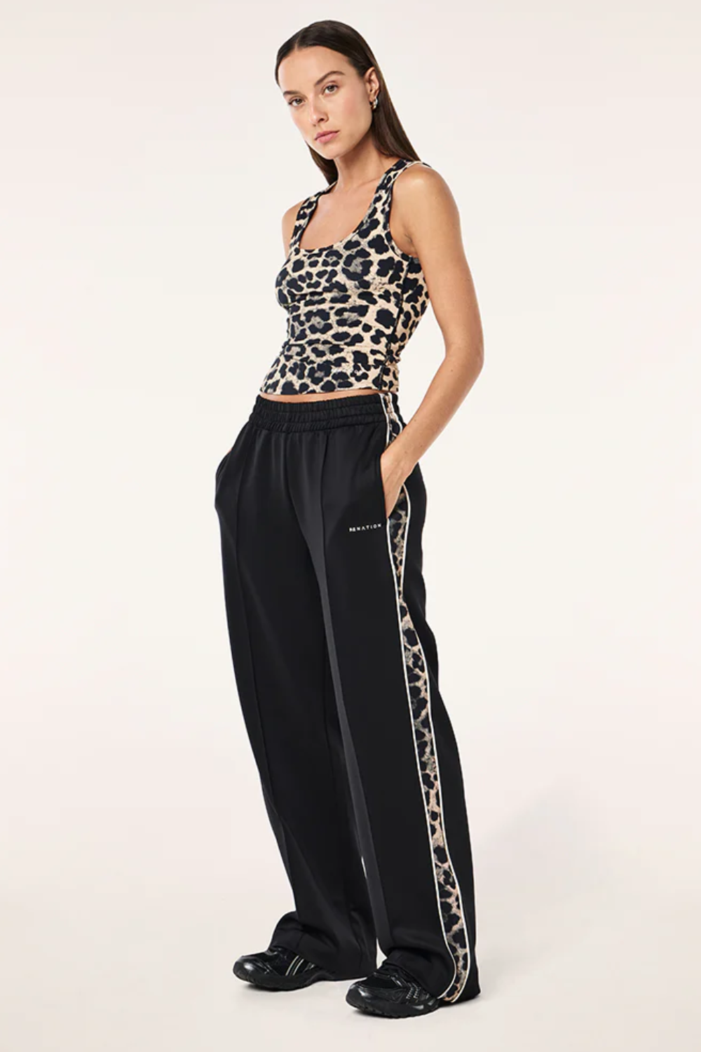 Man Down Track Pant | Black/Leopard
