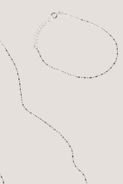 Dash Dot Chain Bracelet | Silver