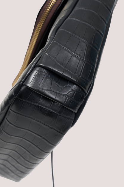 Fifi Crossbody | Black Croc