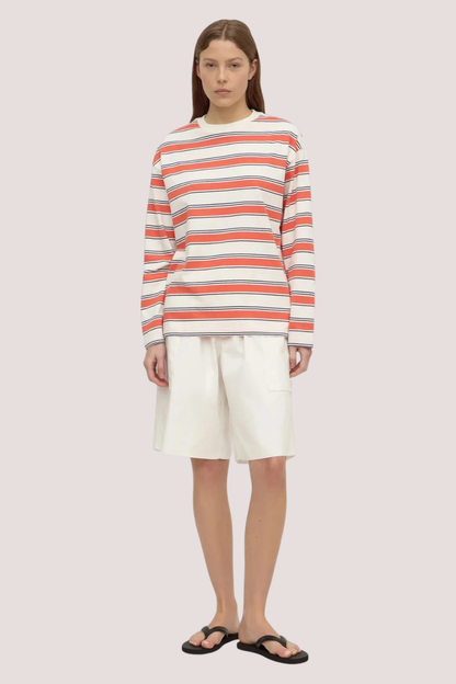 Eliana Stripe Cotton Long Sleeve Tee | Dahlia Stripe
