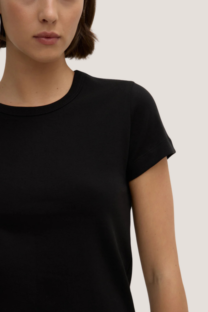 Lyla Cap Sleeve Tee | Black