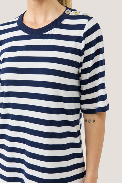 Studio Stripe Tshirt Dress | Indigo