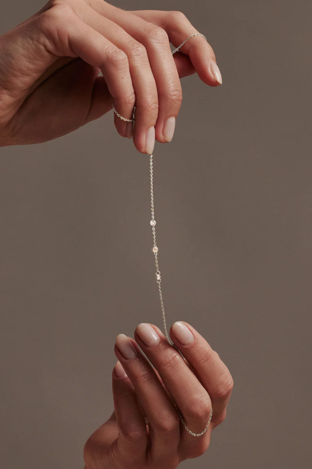 Floating Stone Necklace | Silver