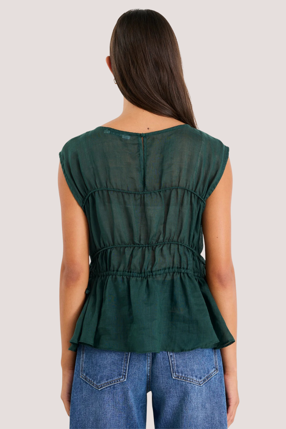 Context Forest Ramie Relaxed Sleeveless Top