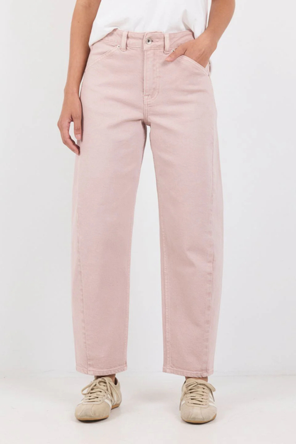 Idolise Pale Pink Stretch Soft Barrel Jean