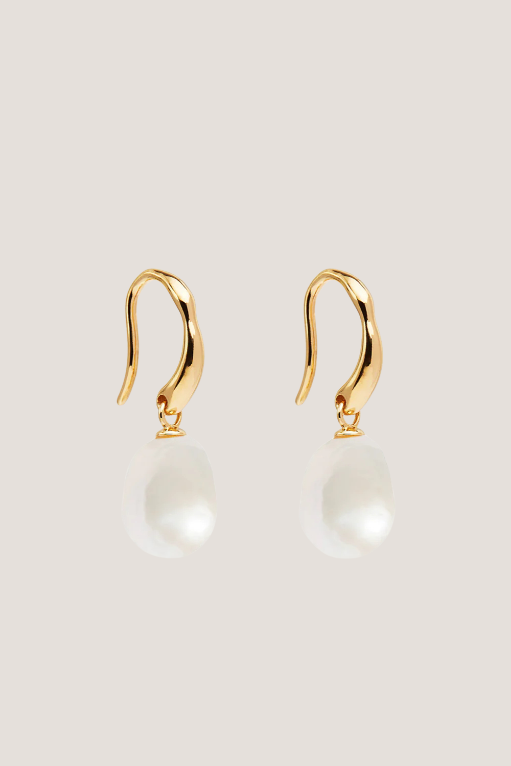 18k Gold Vermeil Harmony Pearl Hook Earrings