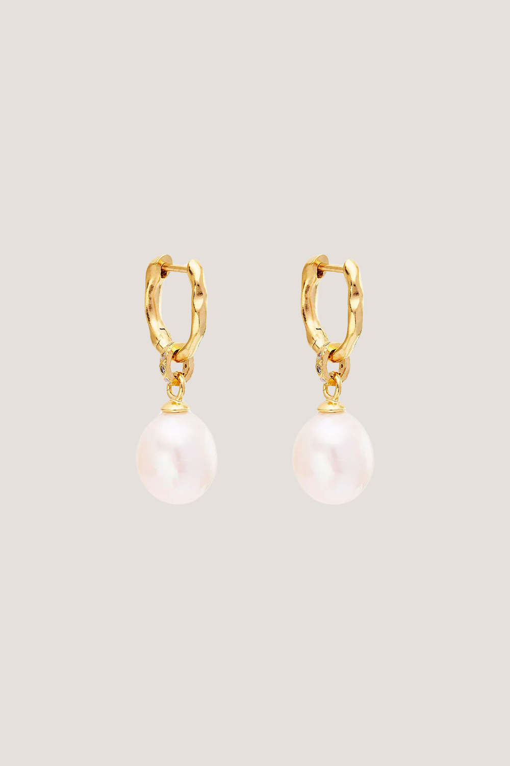 18k Gold Vermeil Embrace Stillness Pearl Hoops