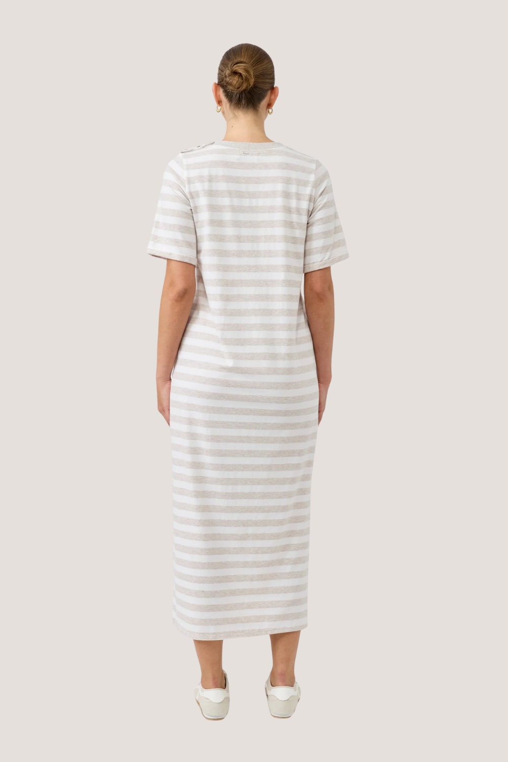 Studio Stripe Tshirt Dress | Stone