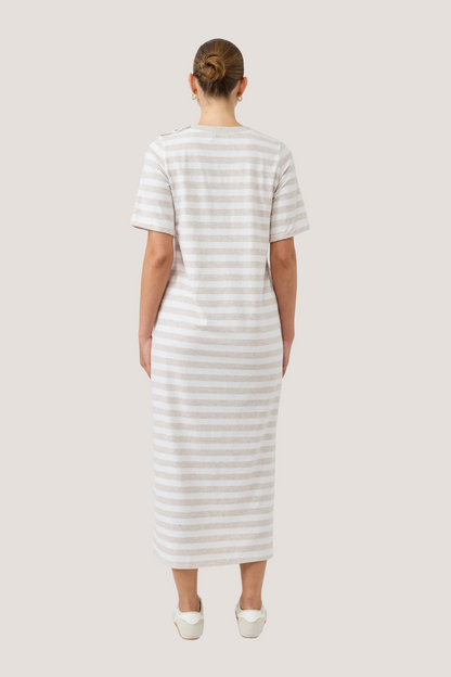 Studio Stripe Tshirt Dress | Stone