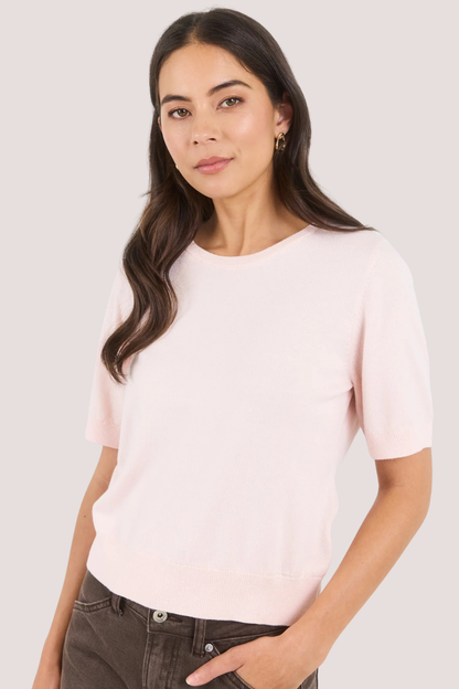 Edition Blush Crewneck Cashmere Blend Knit Tee