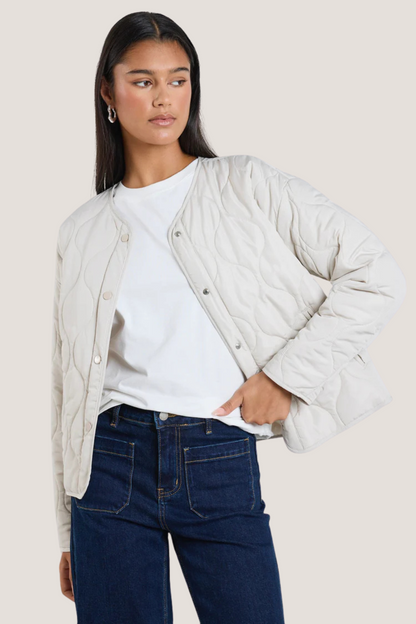 Apex Putty Collarless Puffer Jacket