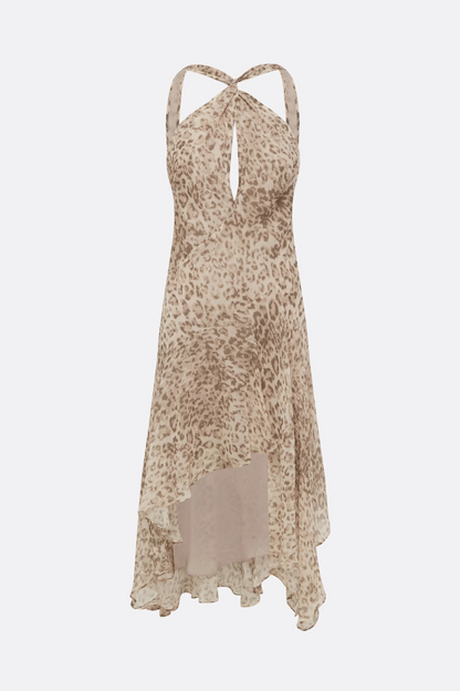Feline Midi Dress | Faded Leopard