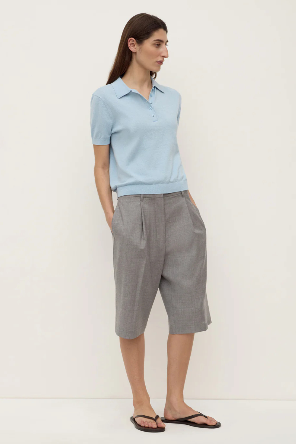 Sloane Cotton Cashmere Polo Salt