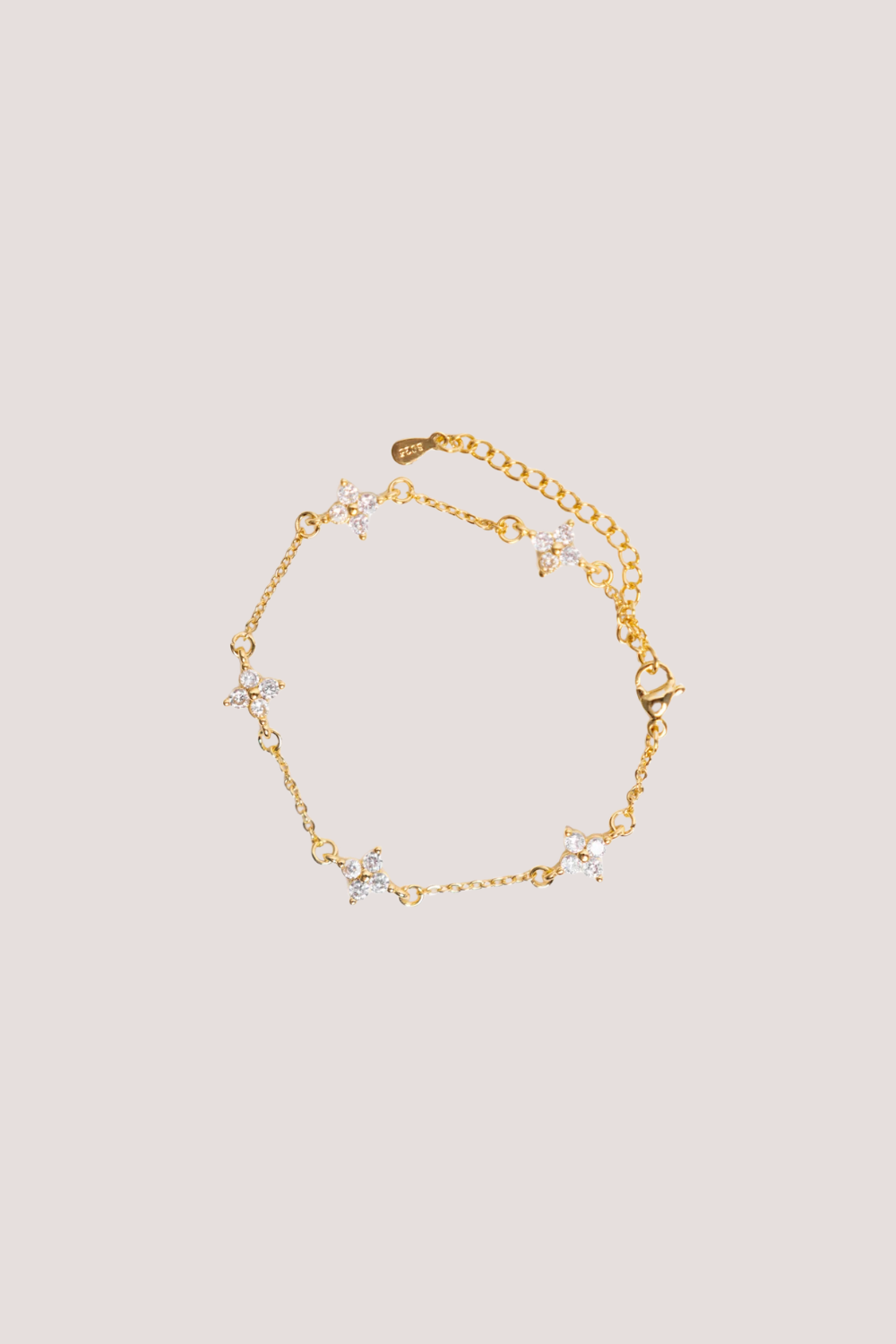 Sparkle Star Charm 14k Gold Plate Plate Bracelet