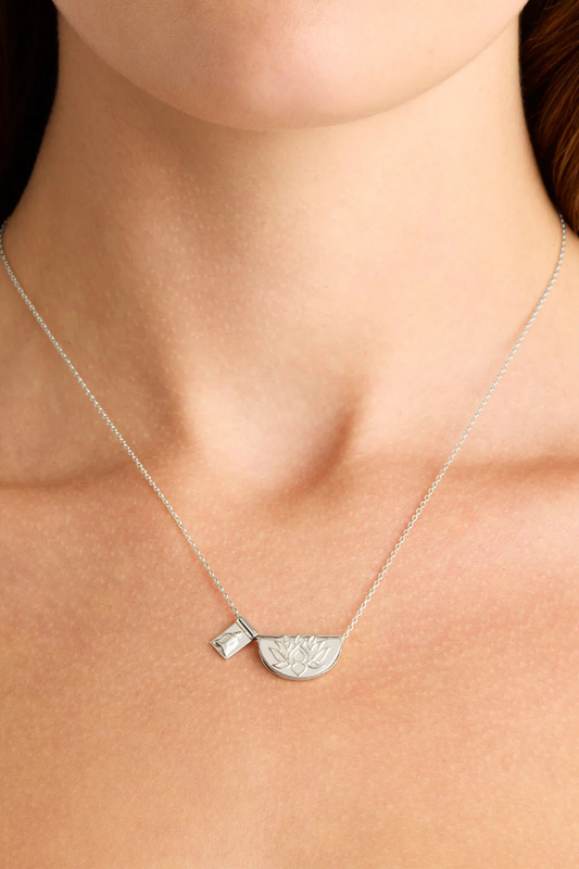 Sterling Silver Lotus and Little Buddha Necklace