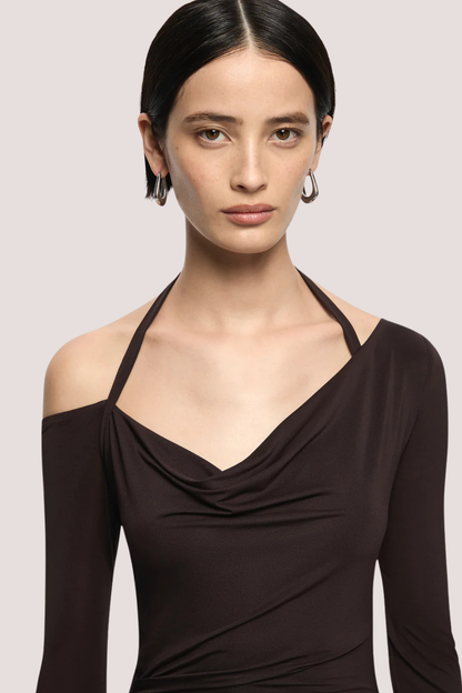 Court L/S Maxi Dress | Dark Chocolate